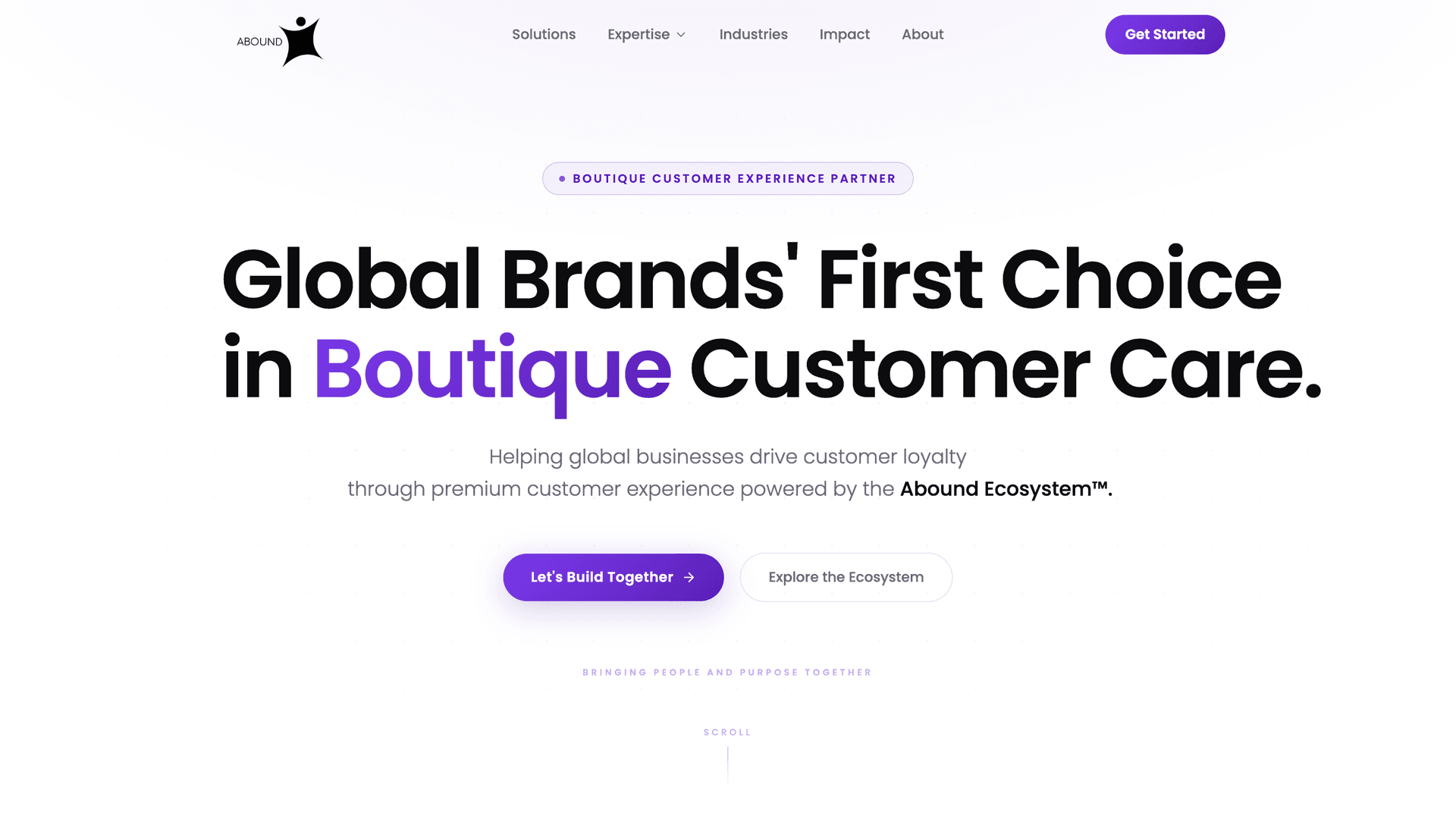 Abound™ website screen 1